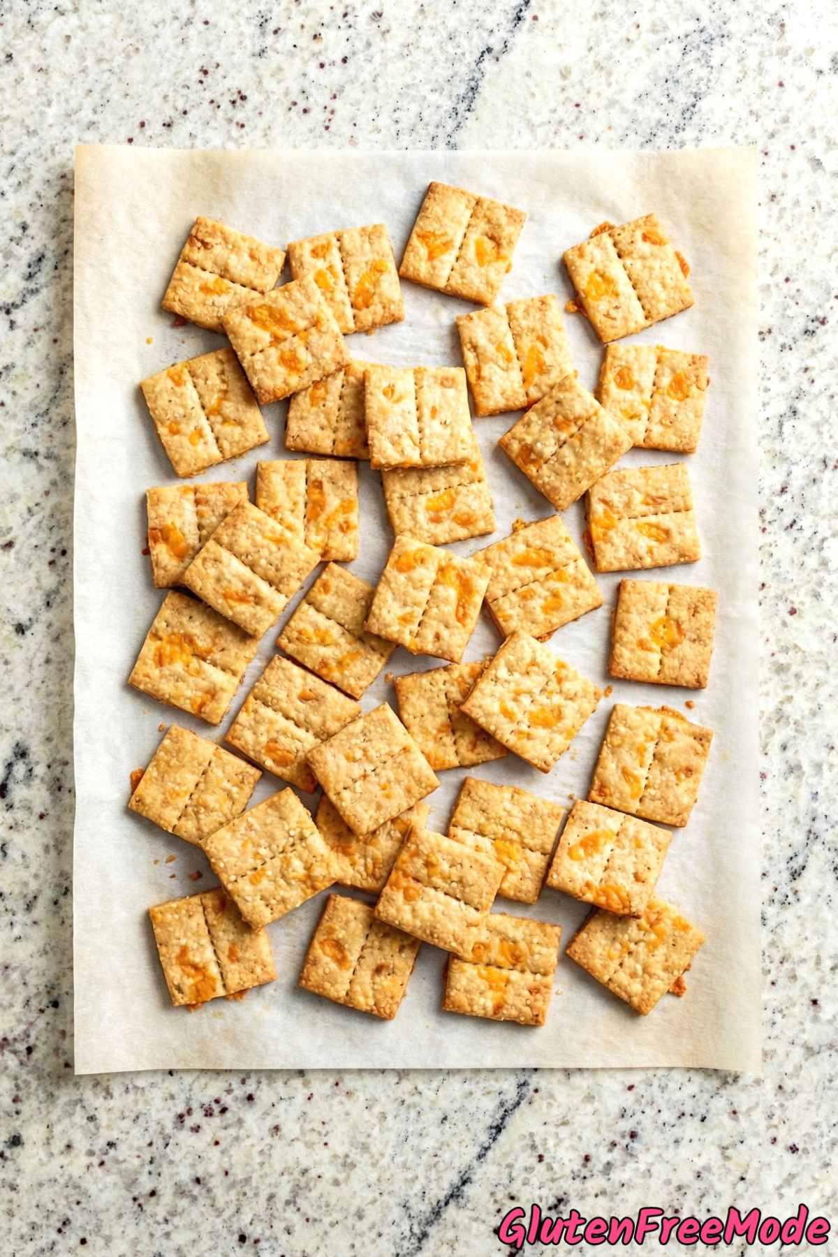 Flavorful gluten free cheddar cheese crackers