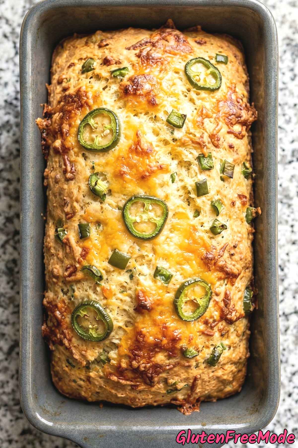 Savory gluten free cheddar jalapeno bread