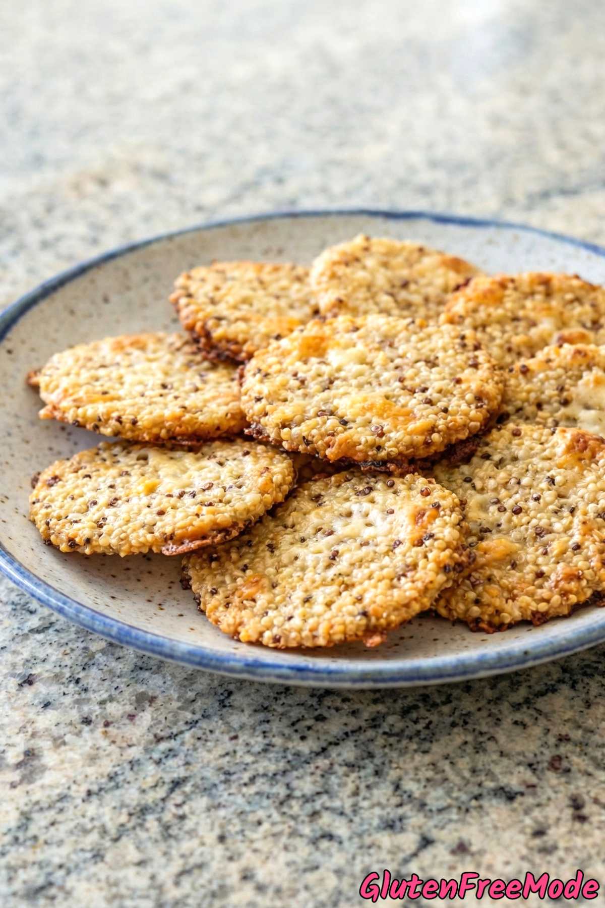 Satisfying gluten free cheddar quinoa crisps