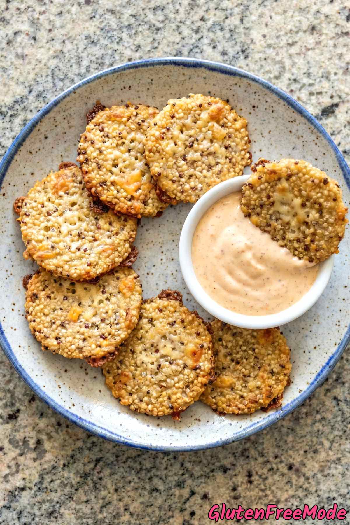 Light cheddar quinoa crisps gluten free