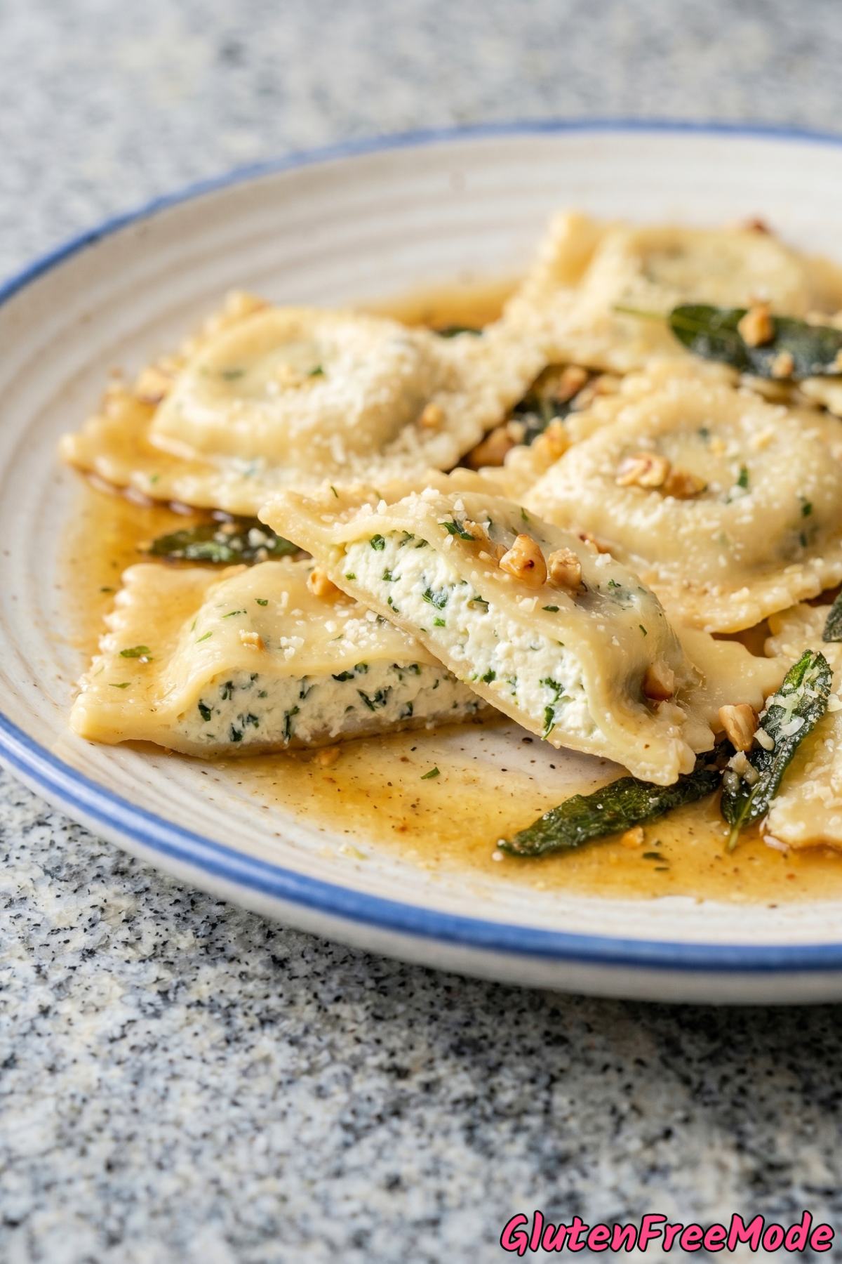 Gluten Free Cheese Ravioli with Brown Butter Sage