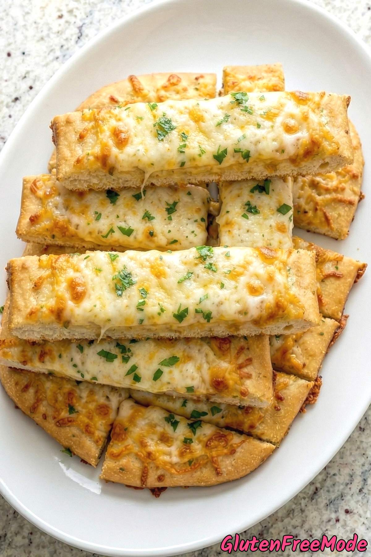 Crispy gluten free cheesy breadsticks with herbs