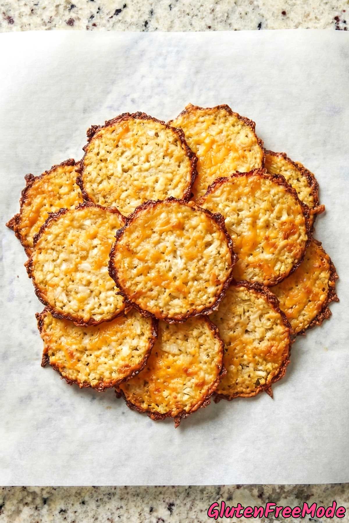 Savory gluten free cheesy cauliflower crisps