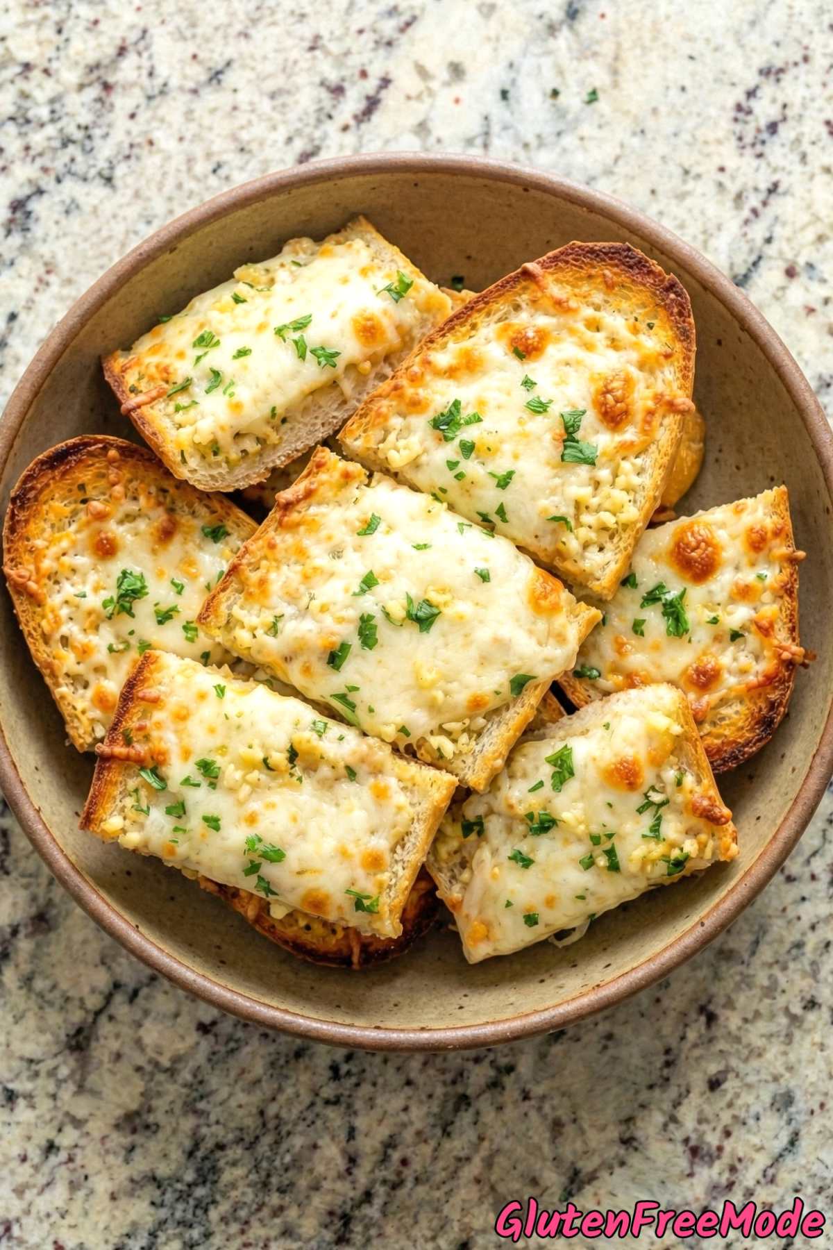 Golden gluten free cheesy garlic bread
