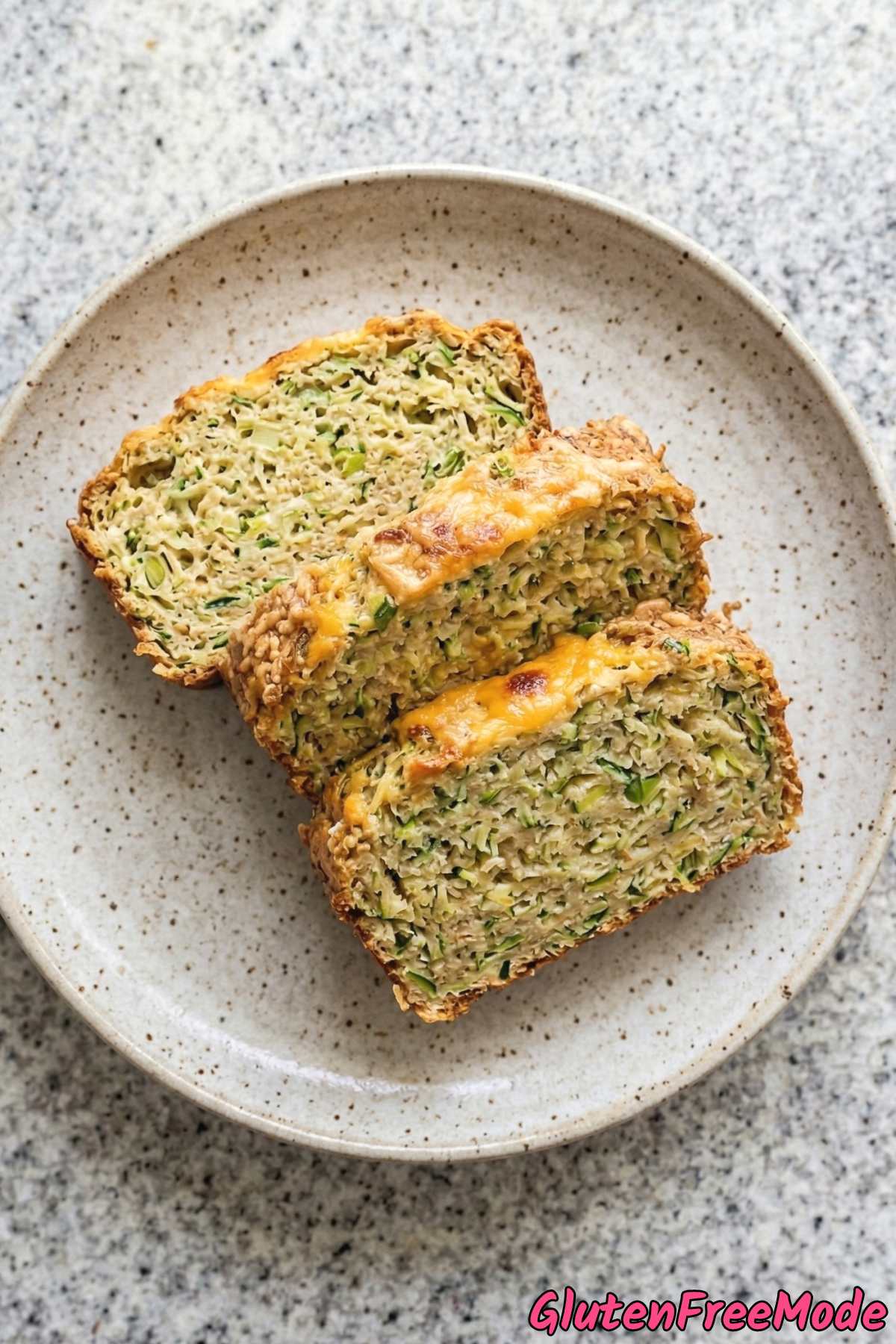 Tender gluten free cheesy zucchini bread loaf
