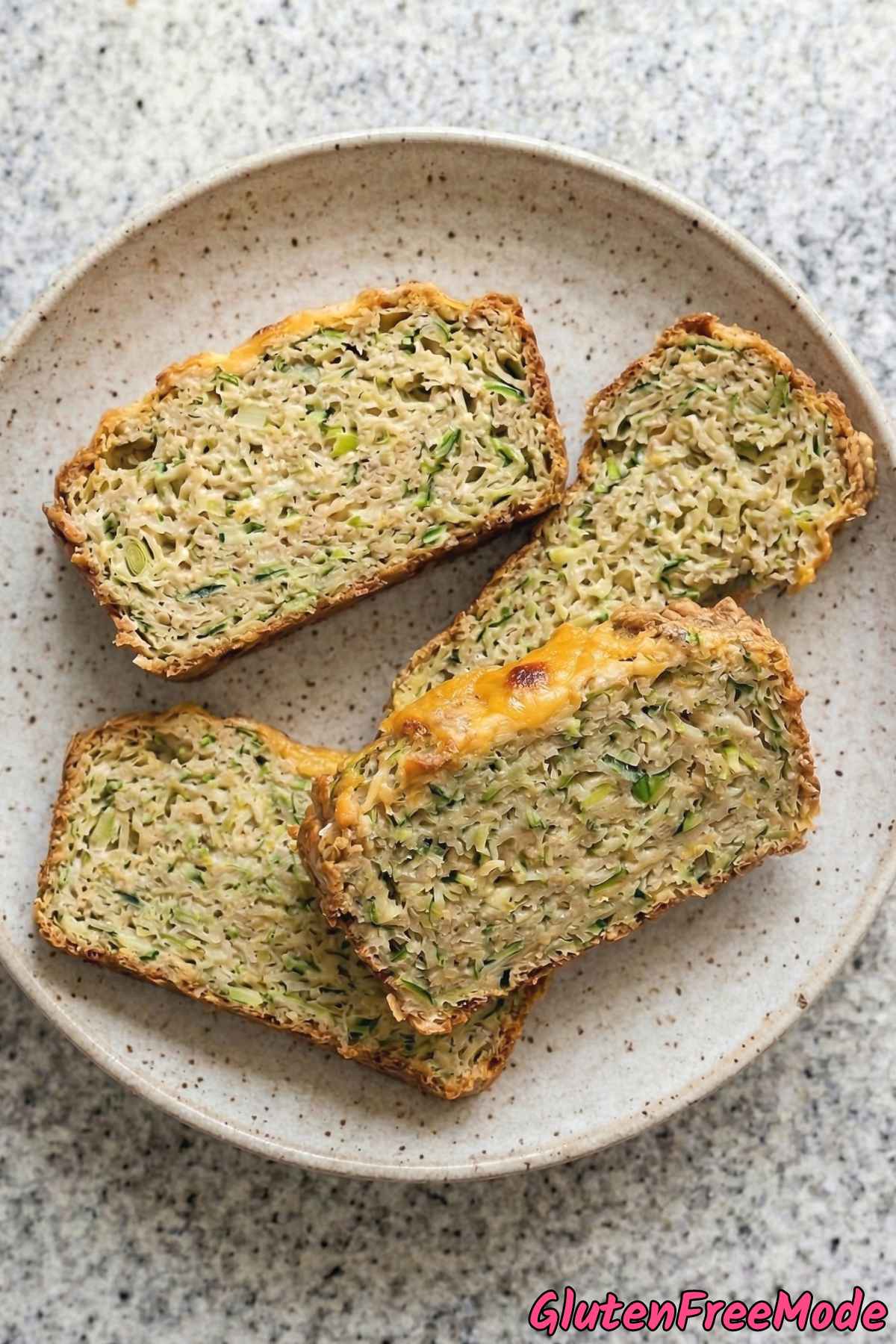 Fluffy gluten free cheesy zucchini bread piece