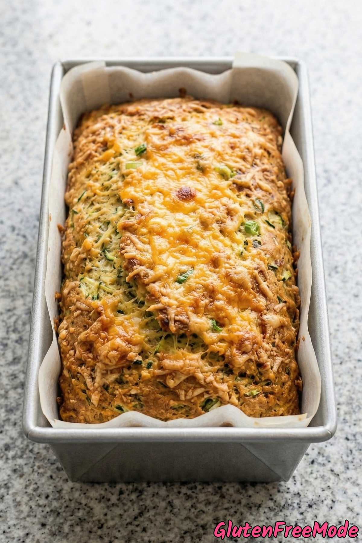 Homemade gluten free cheesy zucchini bread