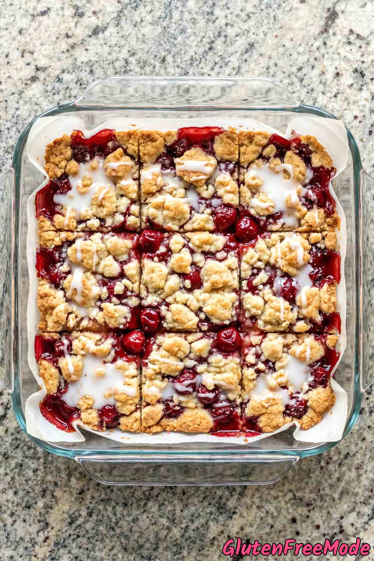 Rustic gluten free cherry pie bars