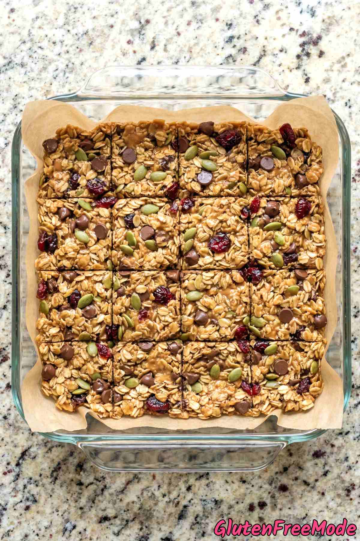 Nutty gluten free chewy trail mix bars