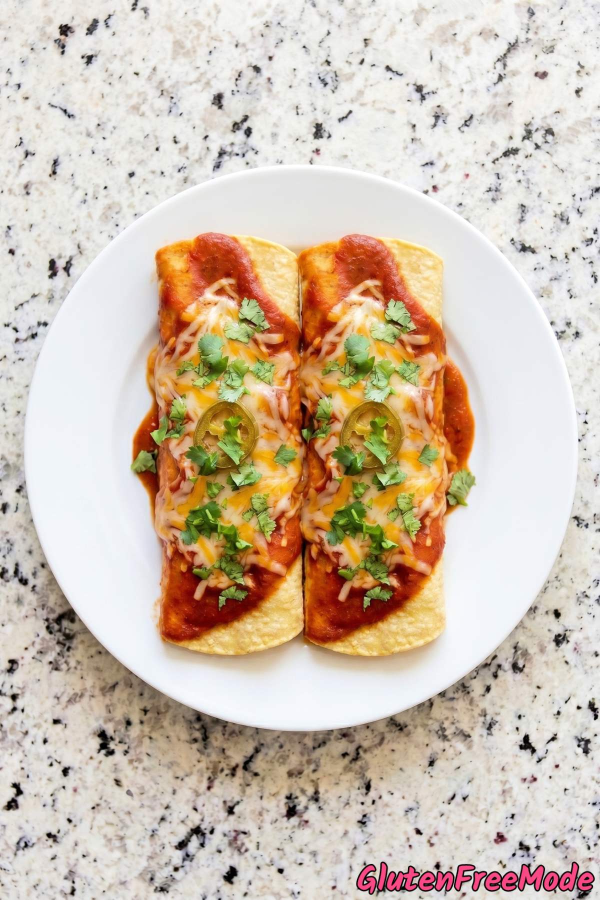 Tender gluten free chicken enchiladas