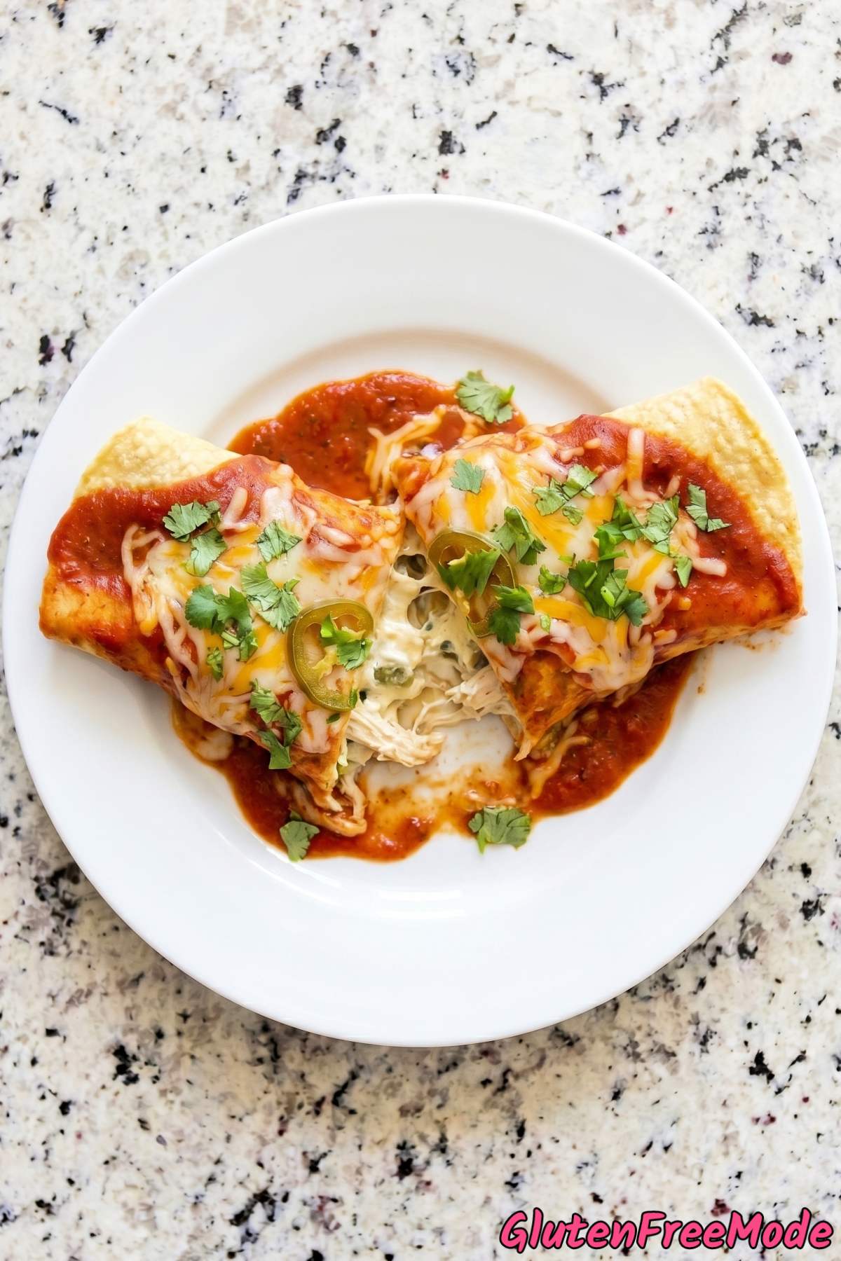 Hearty gluten free chicken enchiladas