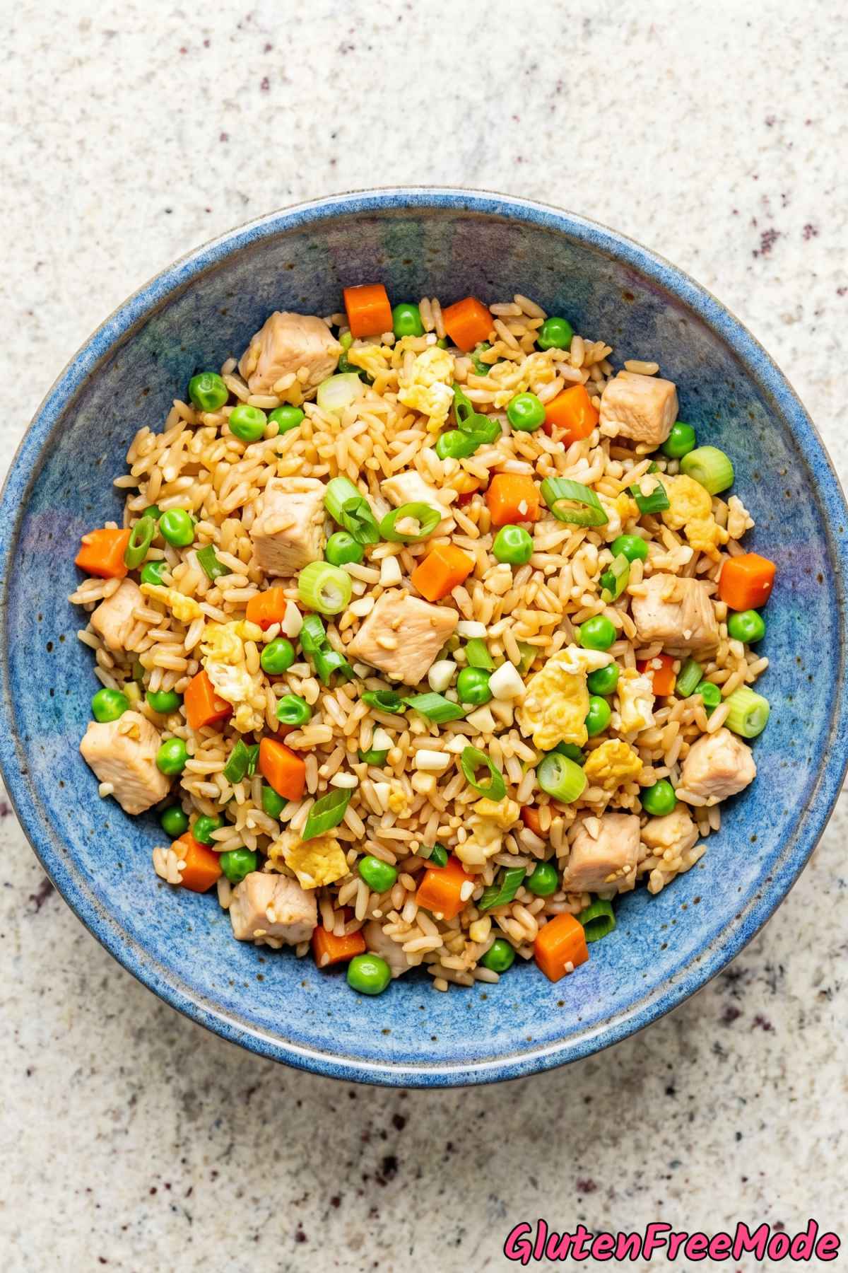 Aromatic gluten free chicken fried rice