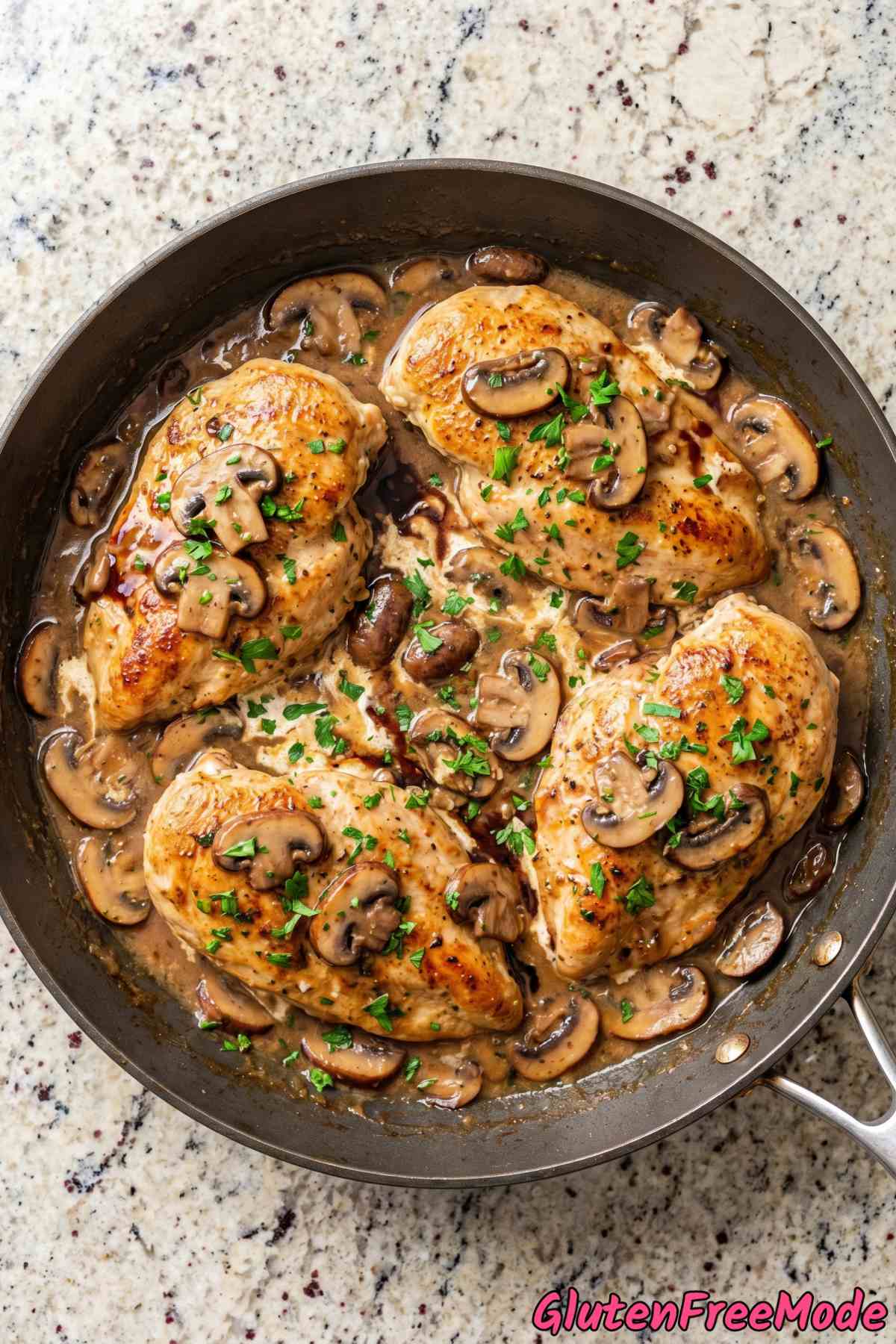 Hearty gluten free chicken marsala dinner