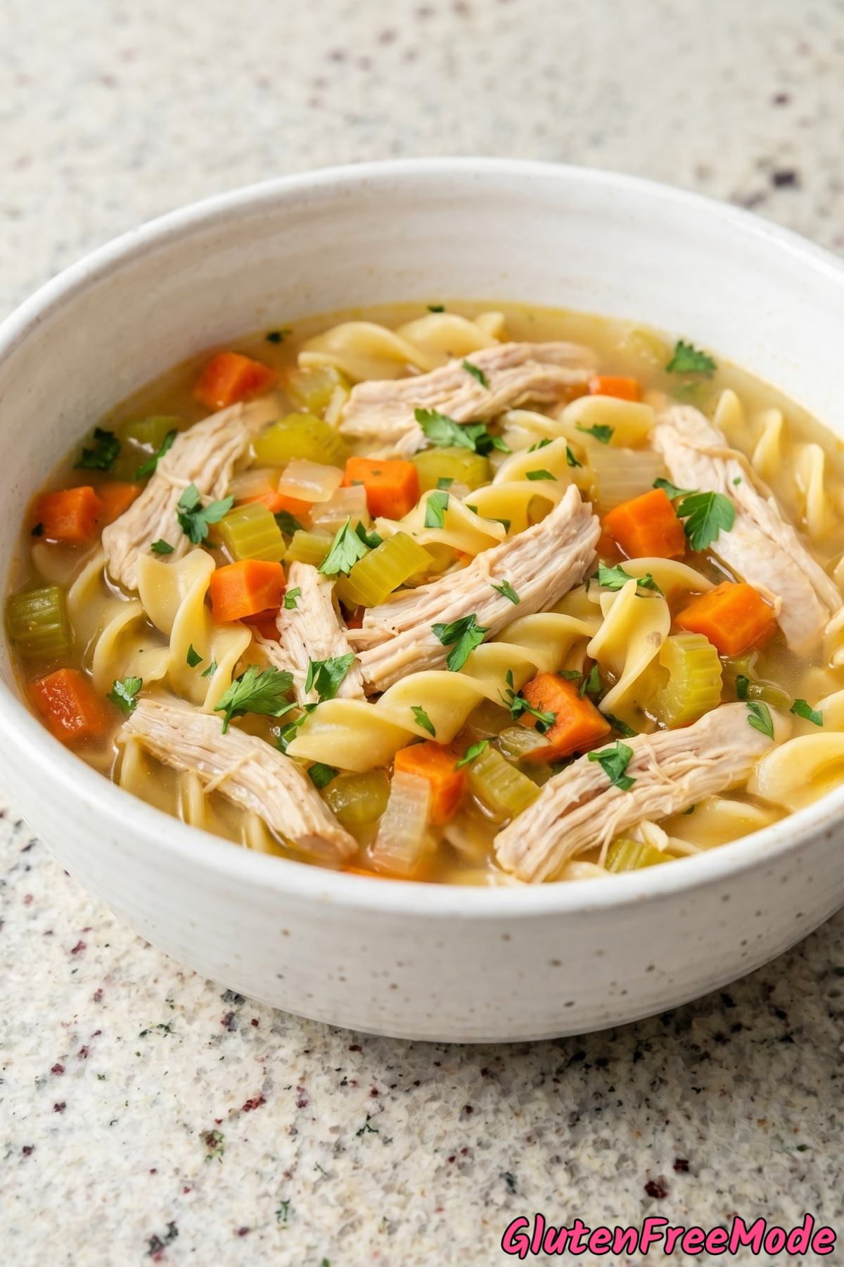 Nourishing gluten free chicken noodle soup