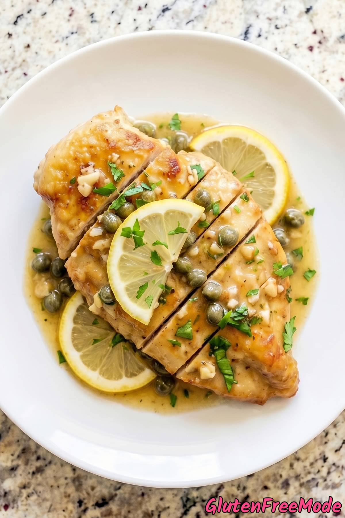 Lemony gluten free chicken piccata dinner
