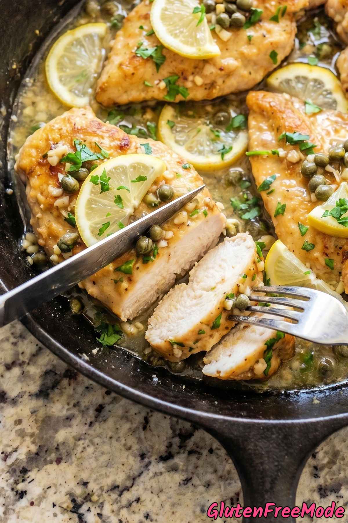 Zesty gluten free chicken piccata plate