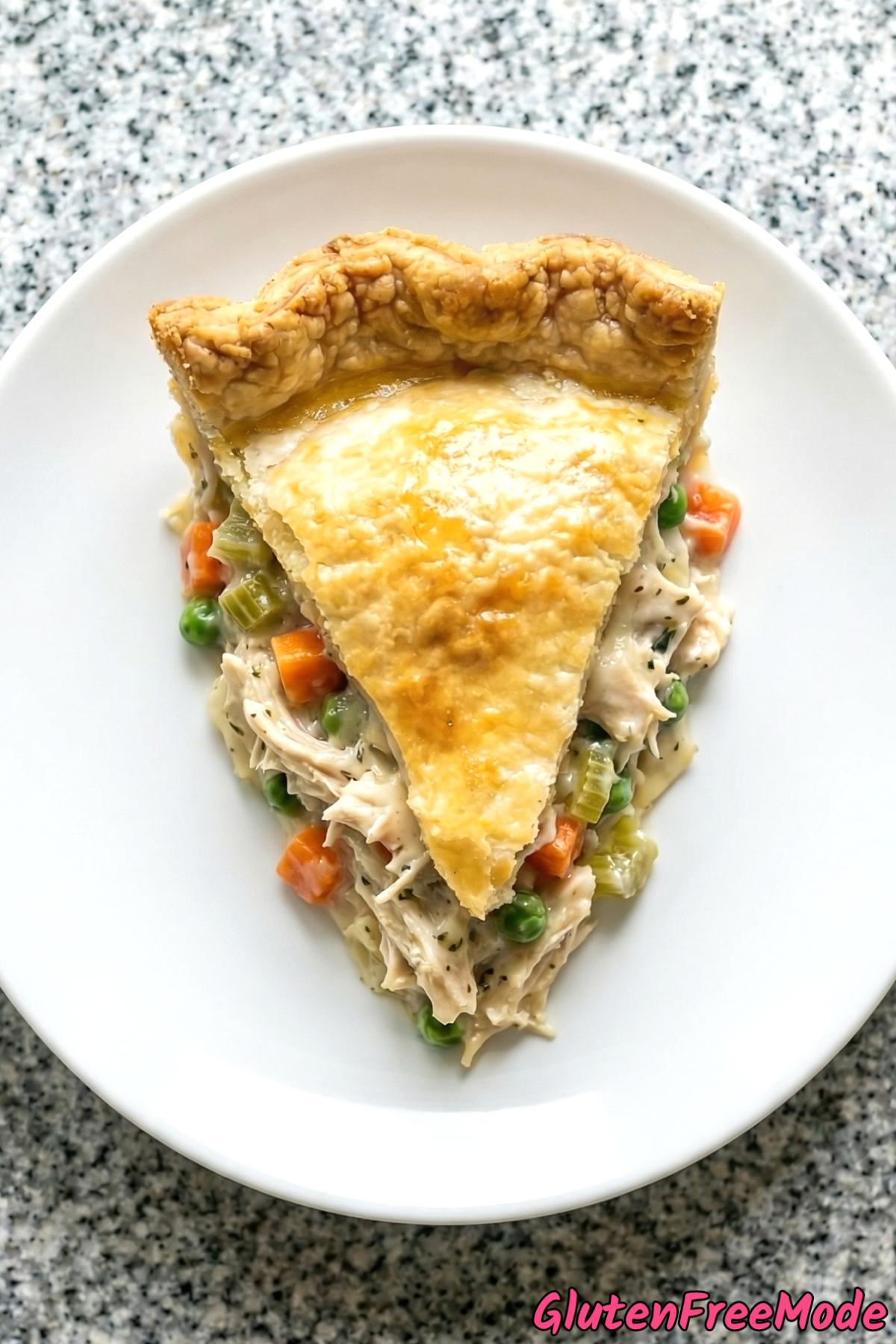 Comforting gluten free chicken pot pie dish