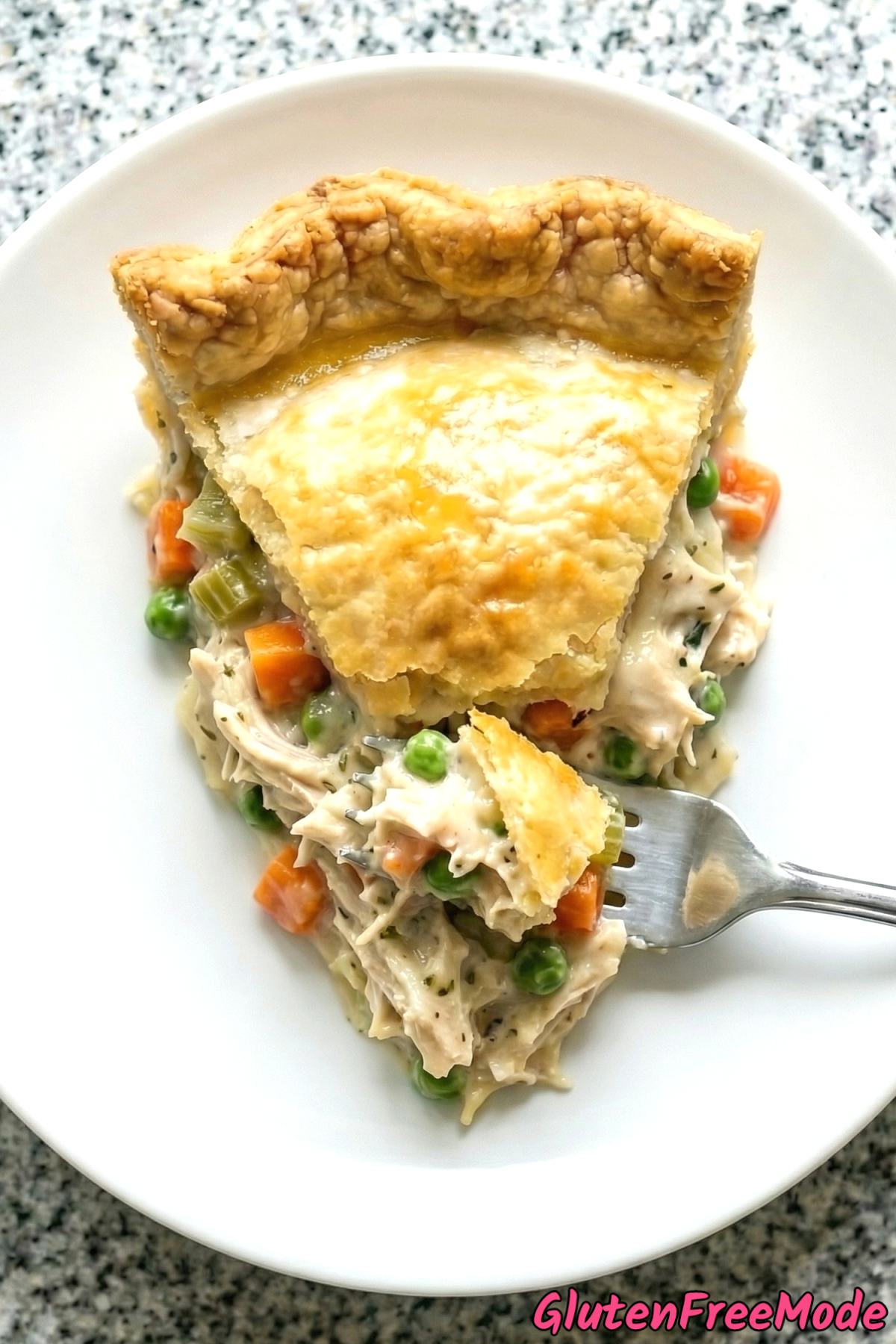 Savory gluten free chicken pot pie with filling