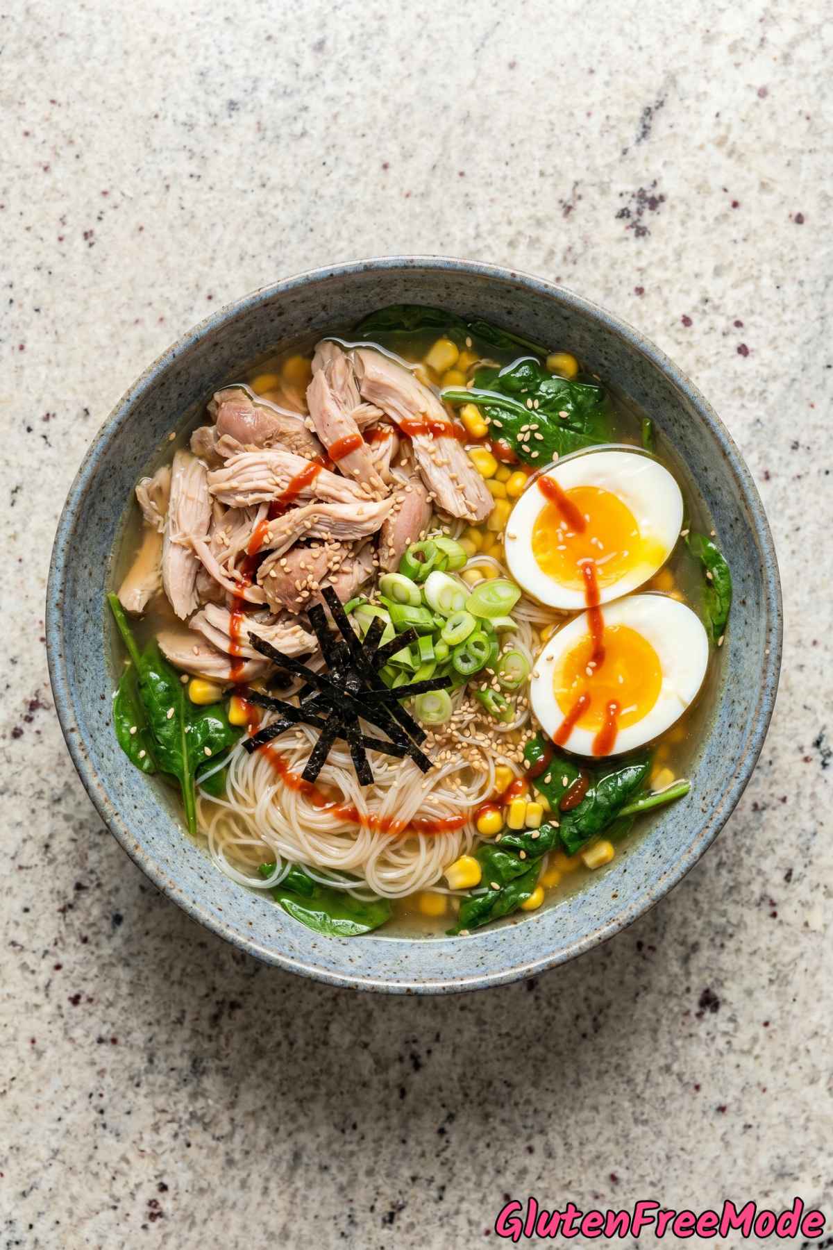 Comforting gluten free chicken ramen bowl