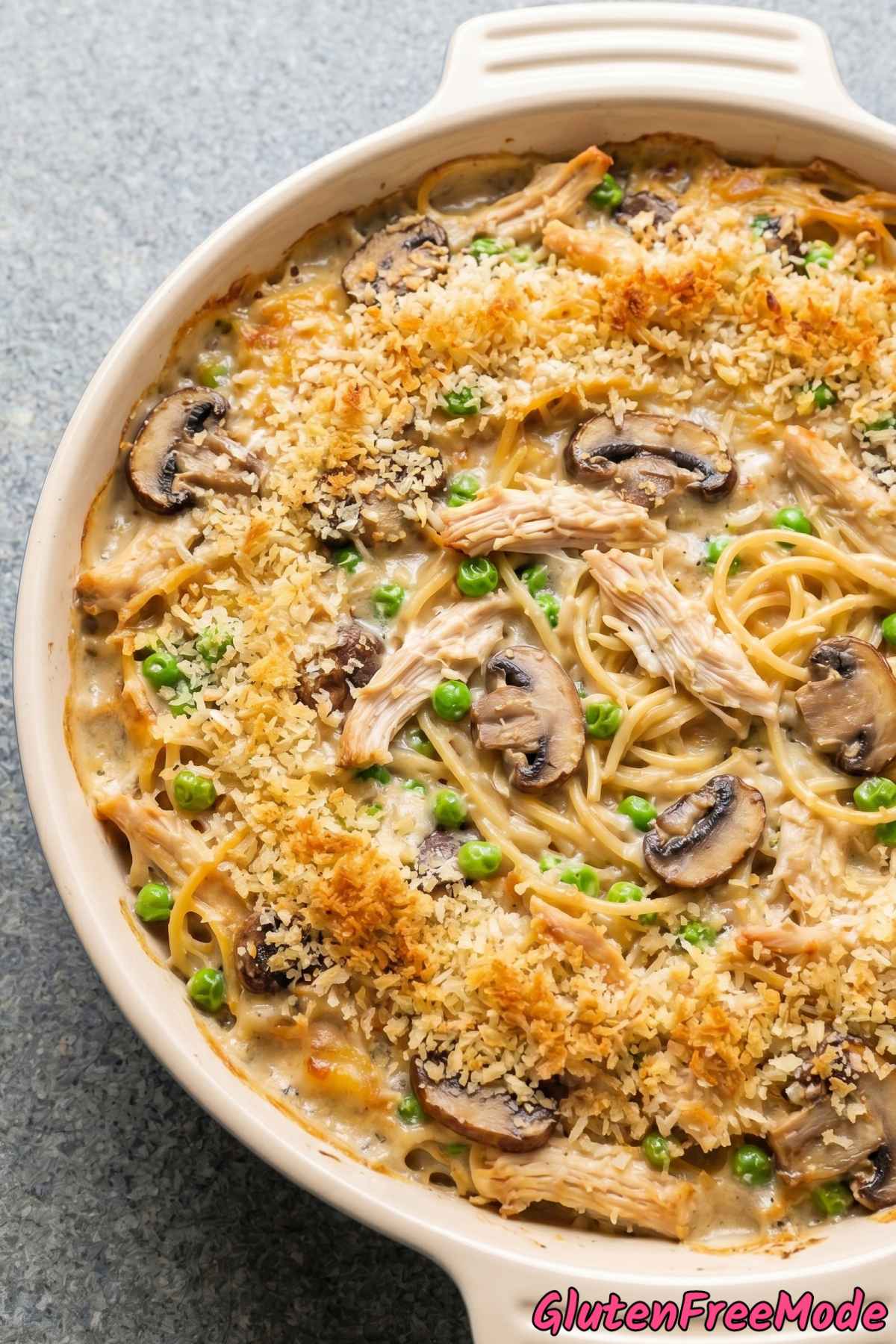 Rich gluten free chicken tetrazzini