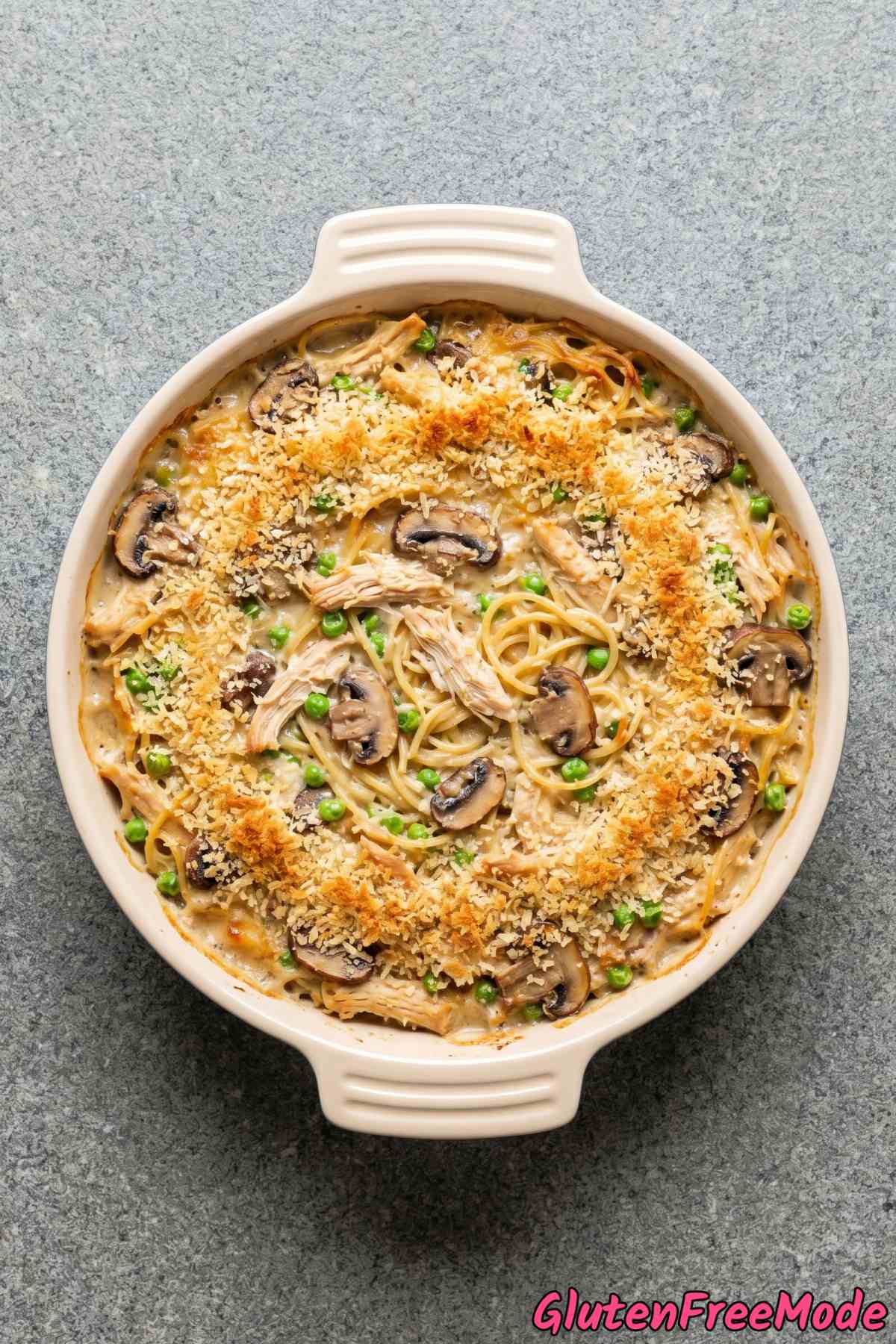 Homemade gluten free chicken tetrazzini