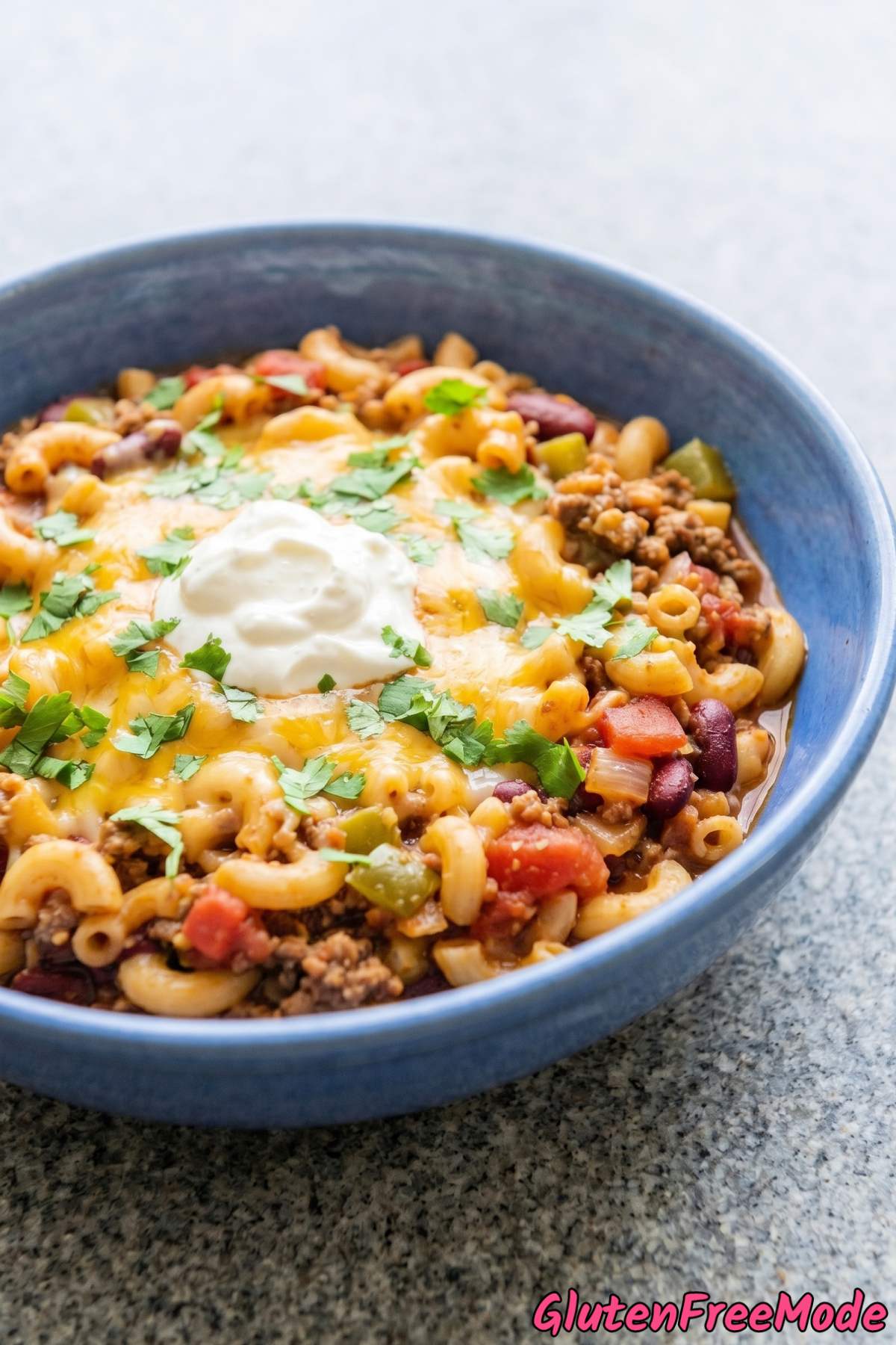 Wholesome gluten free chili mac dinner