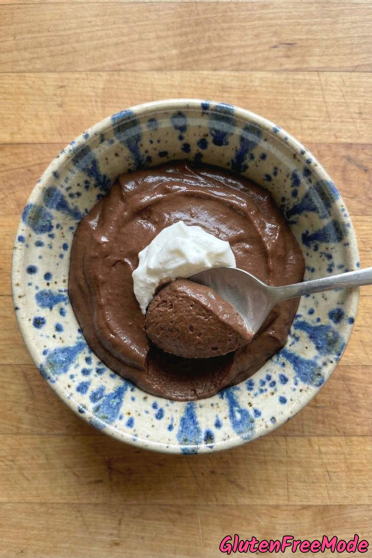 Silky gluten free chocolate avocado pudding