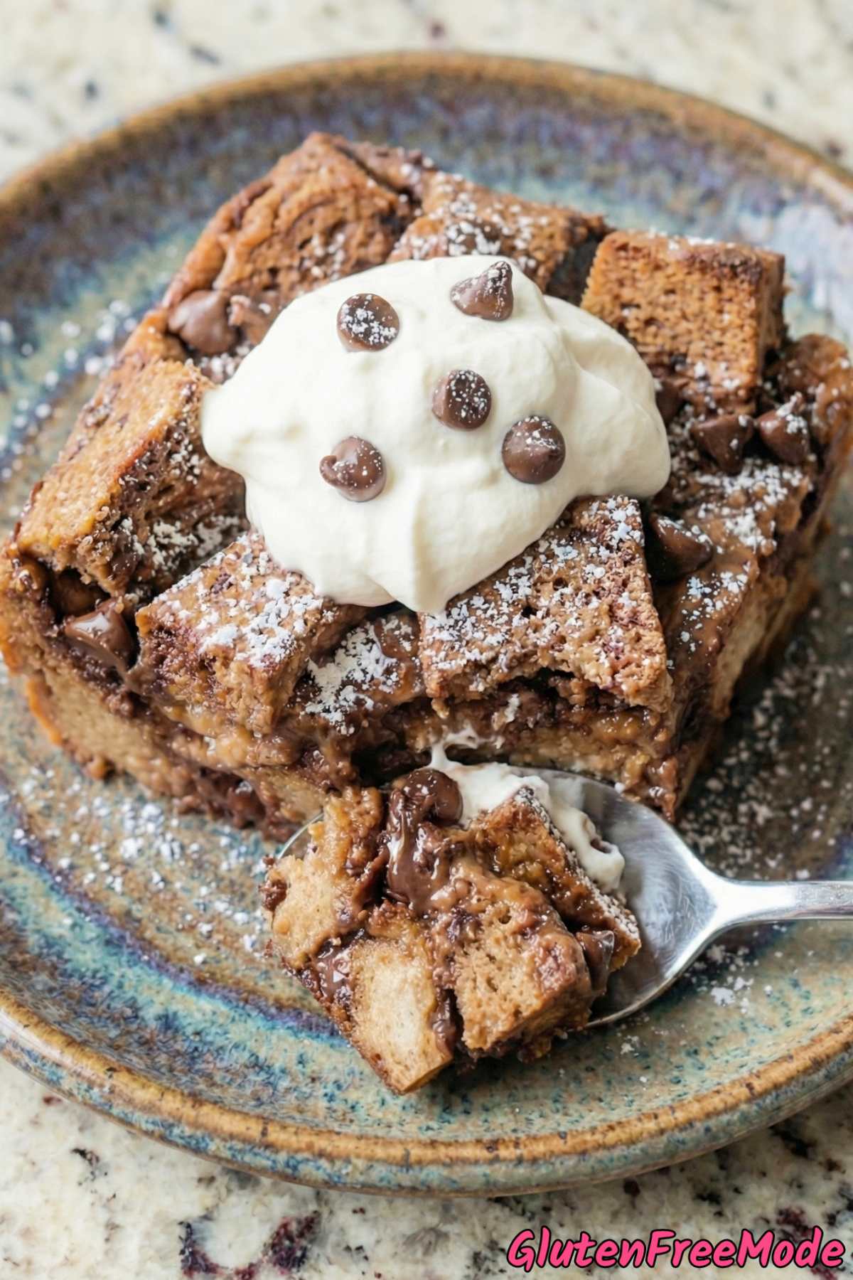 Luscious gluten free chocolate bread pudding