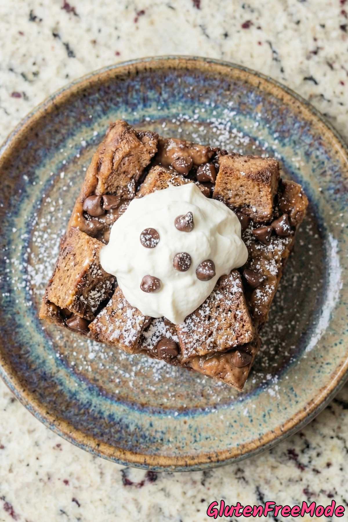 Heavenly gluten free chocolate bread pudding
