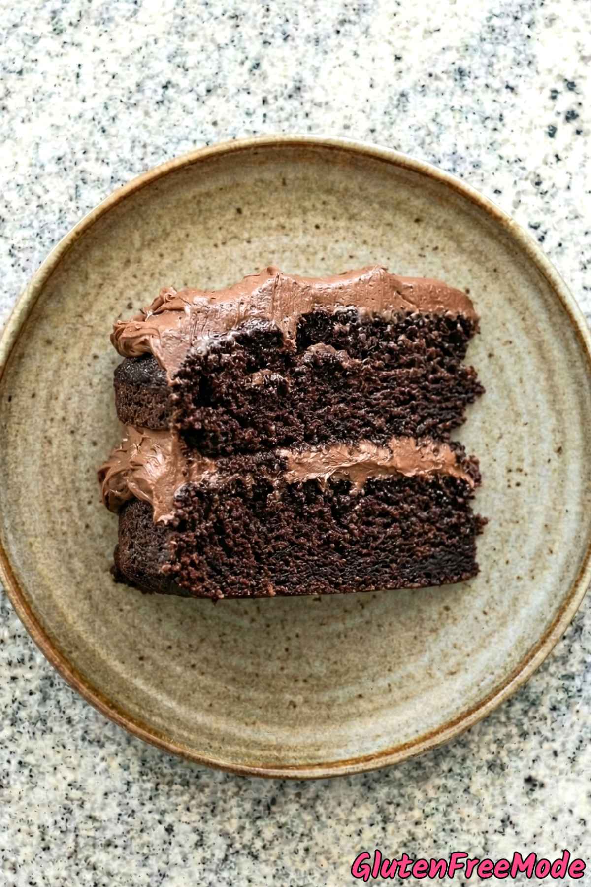 Luscious gluten free chocolate cake portion
