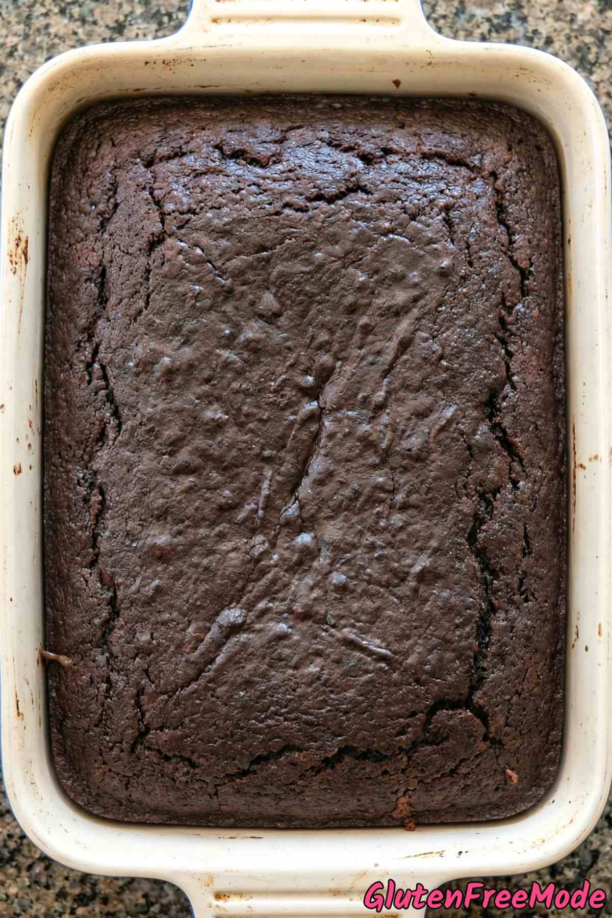 Gluten Free Chocolate Caramel Poke Cake Step 3