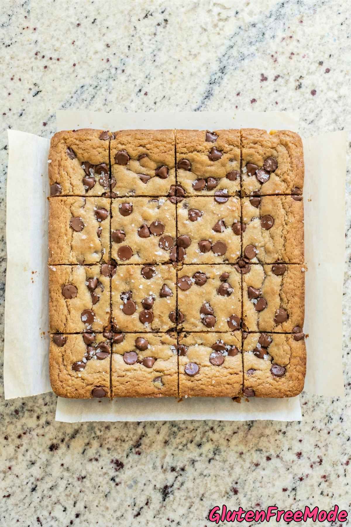 Irresistible gluten free chocolate chip cookie bars