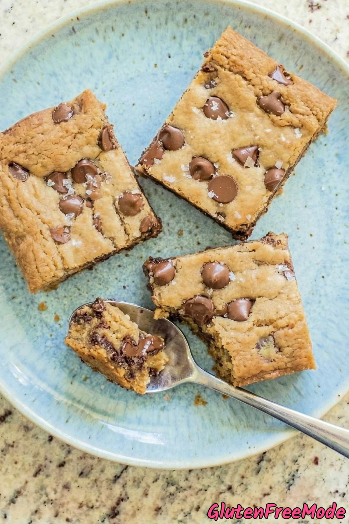 Soft gluten free chocolate chip cookie bars