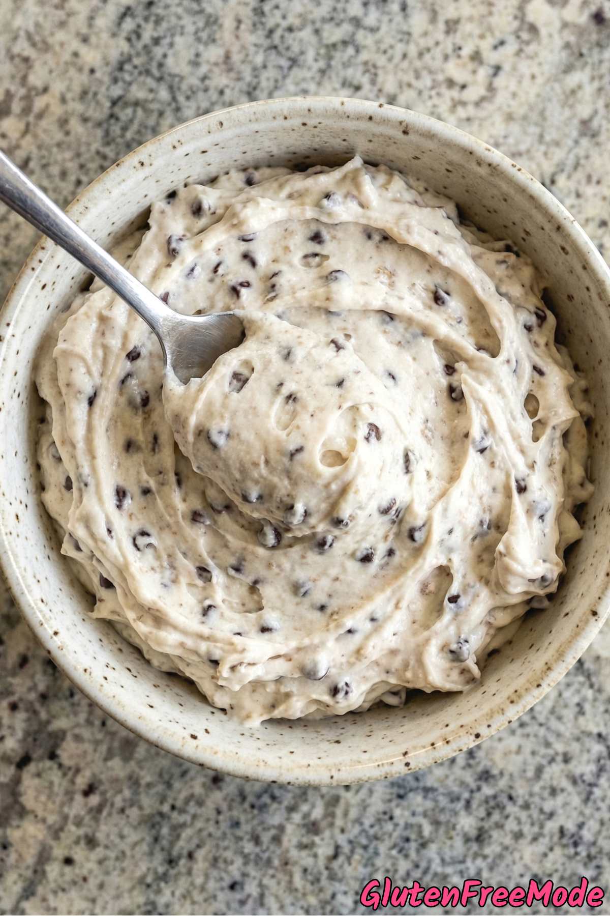 Sweet gluten free chocolate chip cookie dough dip
