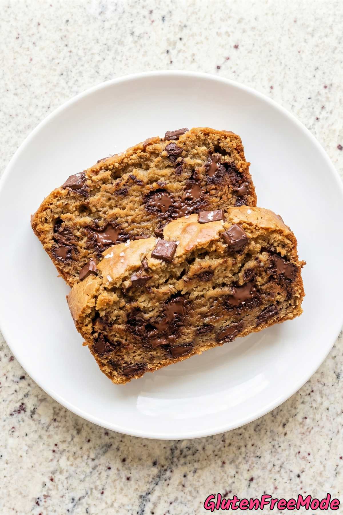 Thick chocolate chunk cookie cake bread slice