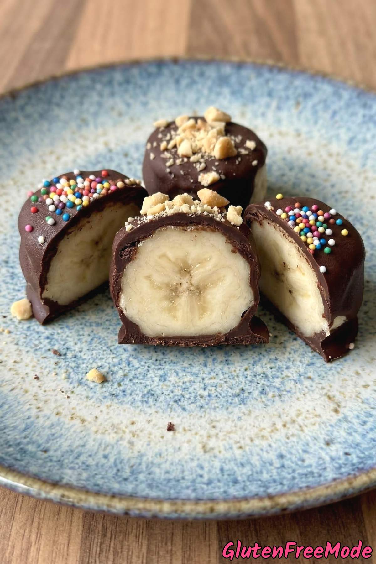 Simple gluten free chocolate covered banana bites