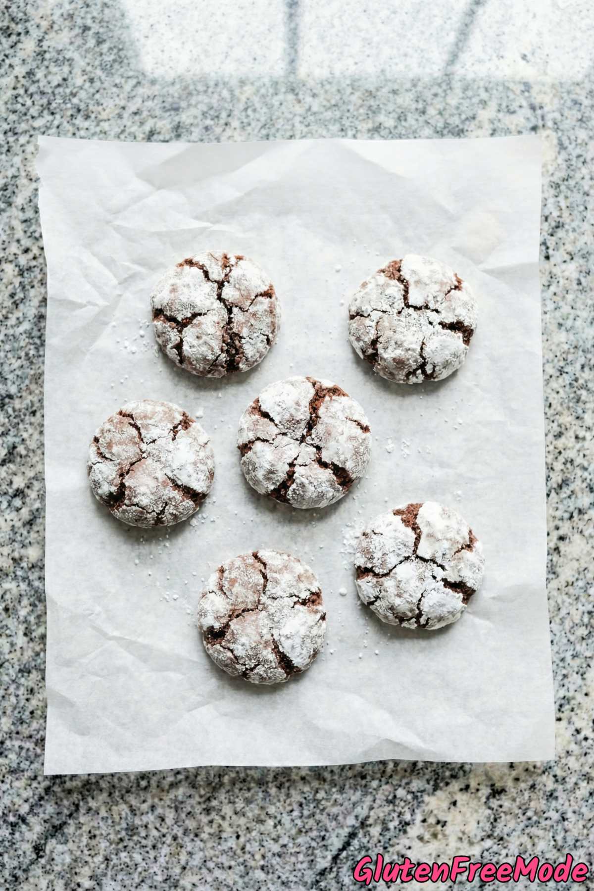 Fudgy gluten free chocolate crinkle cookies
