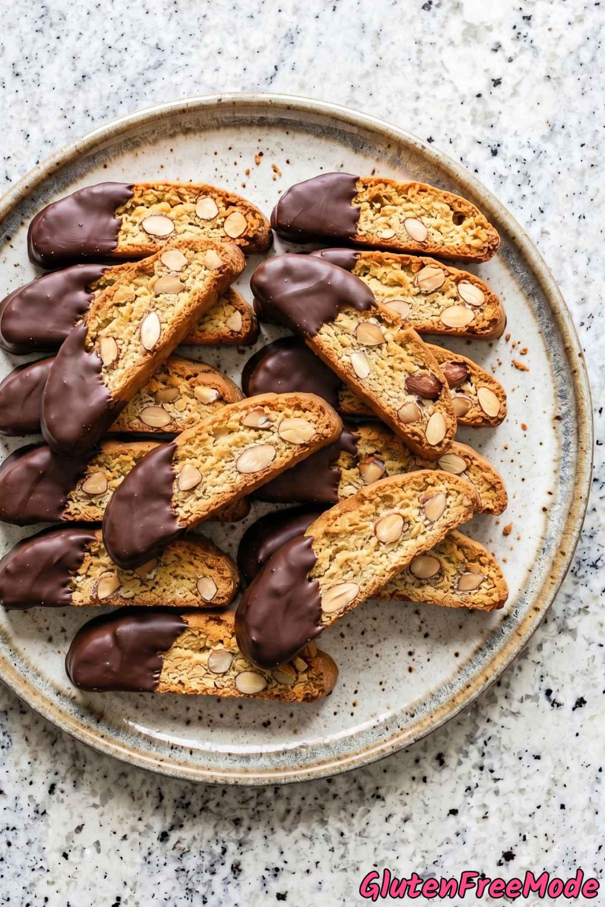 Irresistible chocolate dipped almond biscotti