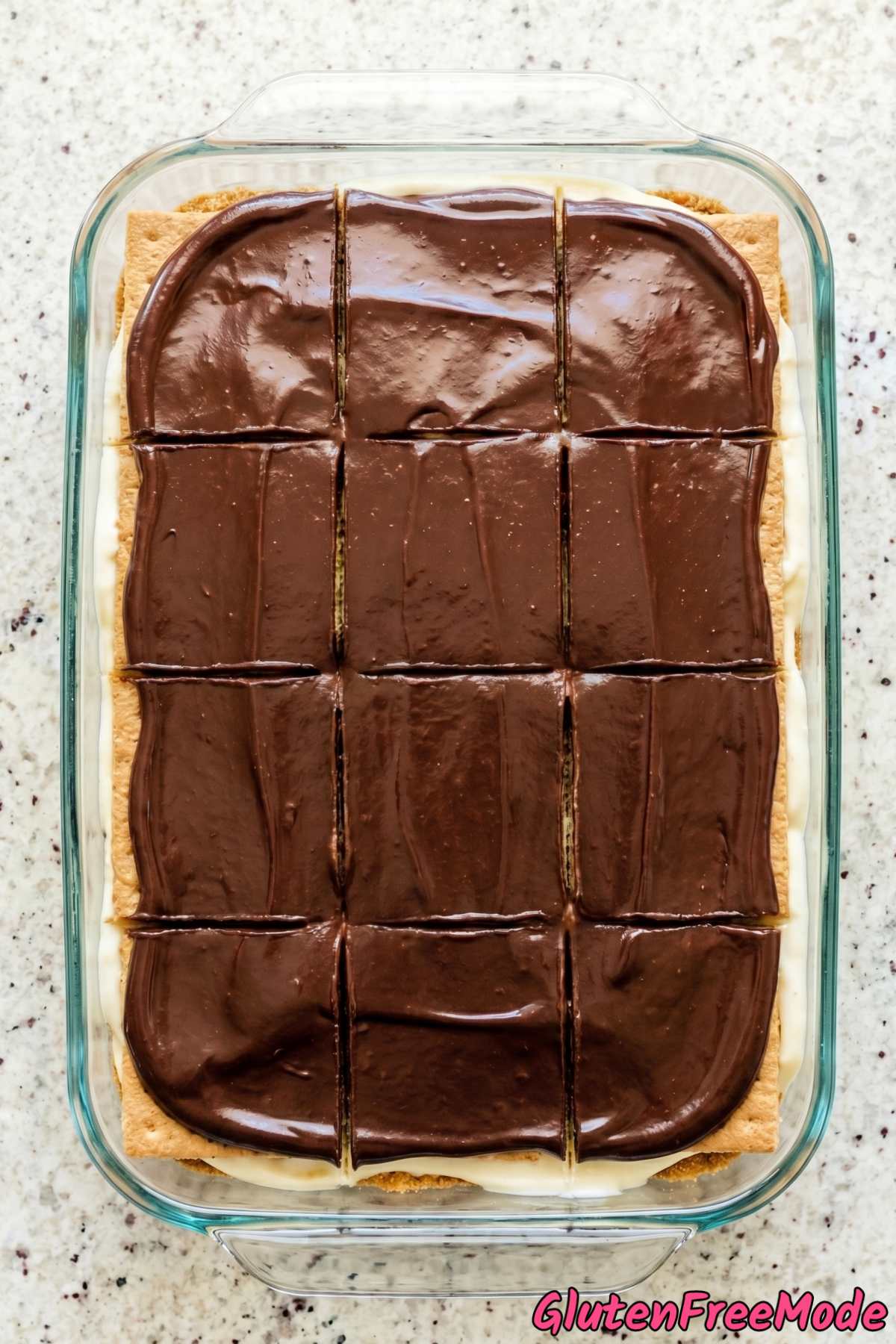 Luscious gluten free chocolate eclair cake