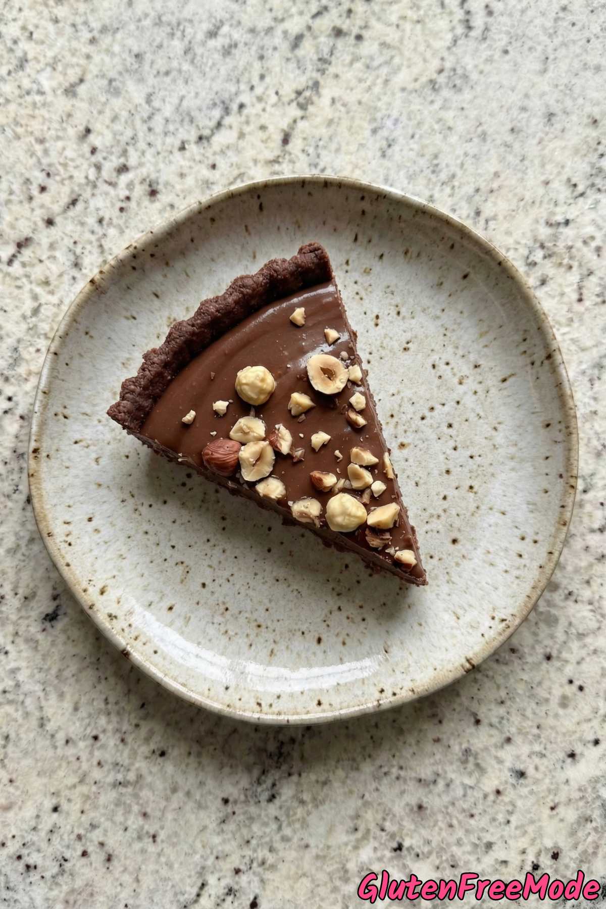 Elegant gluten free chocolate hazelnut tart