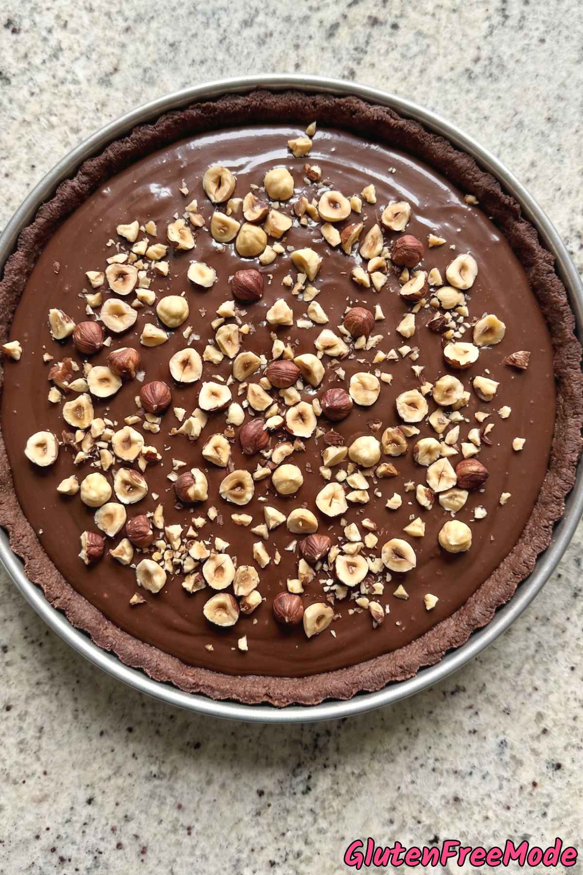 Nutty gluten free chocolate hazelnut tart