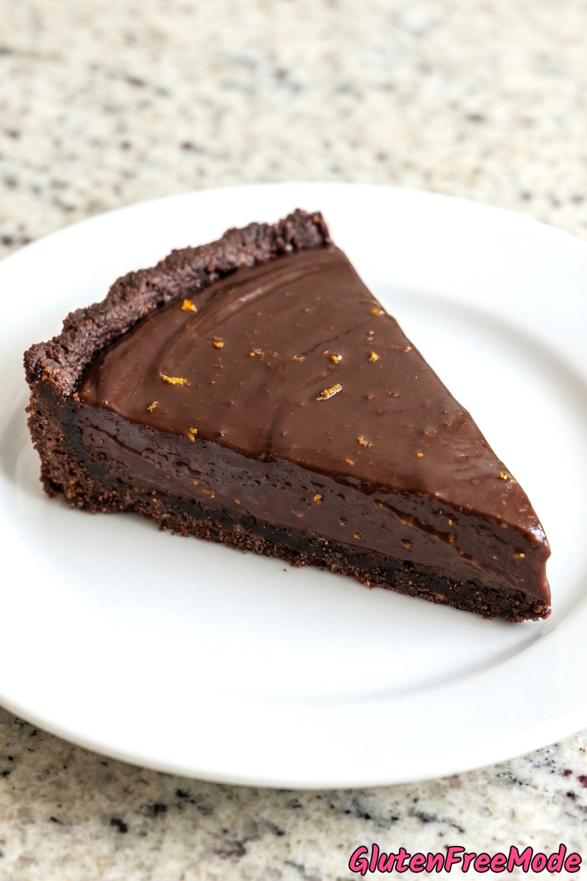 Indulgent gluten free chocolate orange tart
