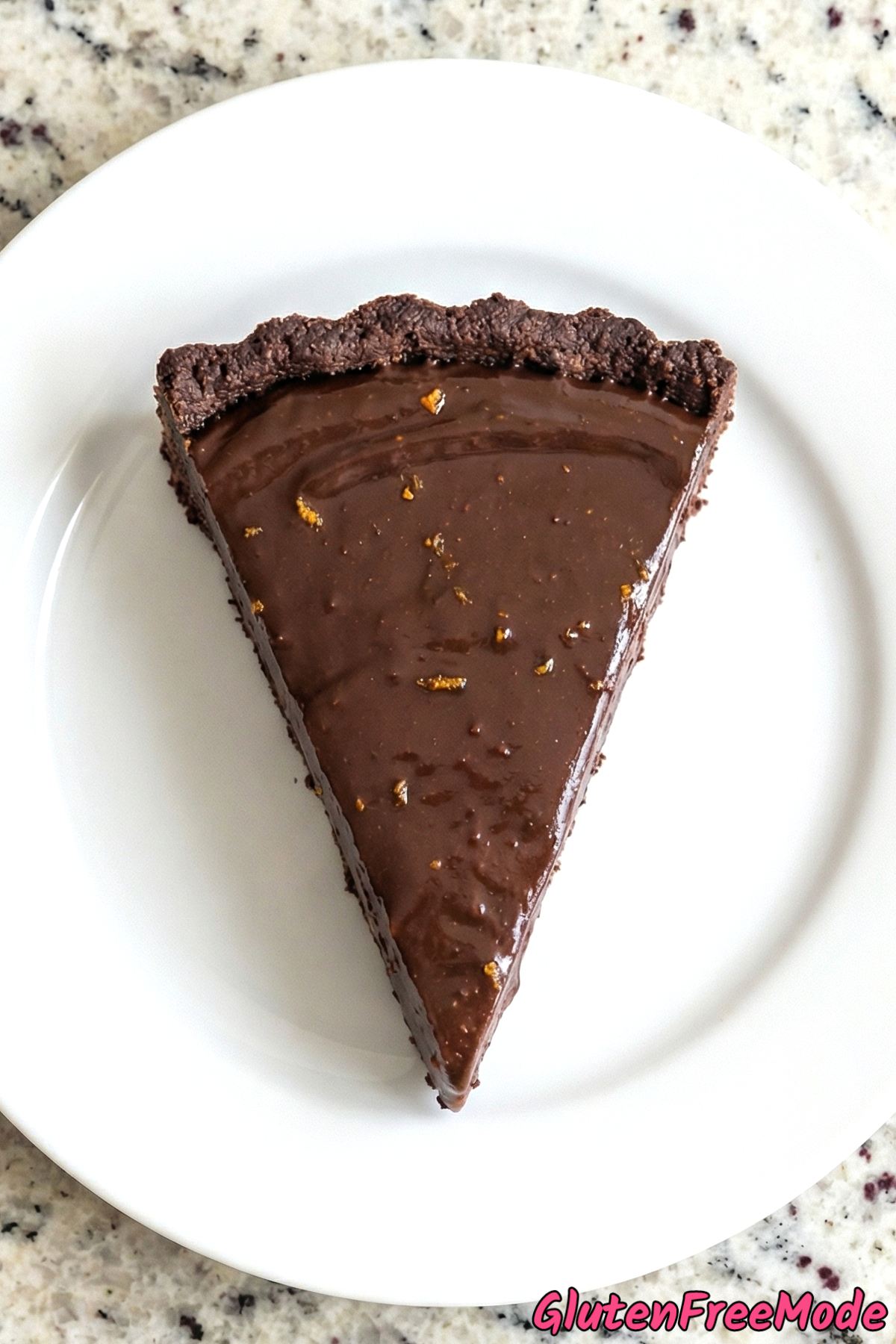 Silky gluten free chocolate orange tart