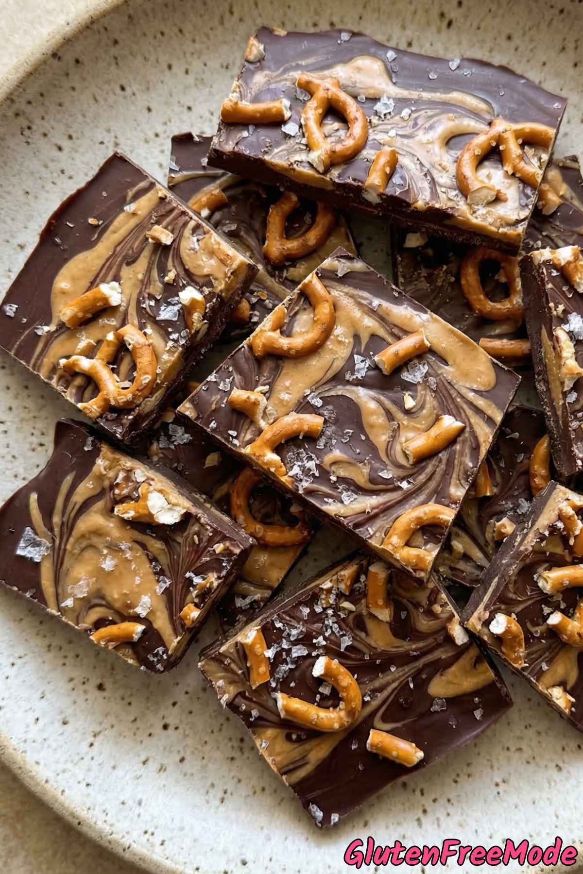 Decadent chocolate peanut butter bark pieces