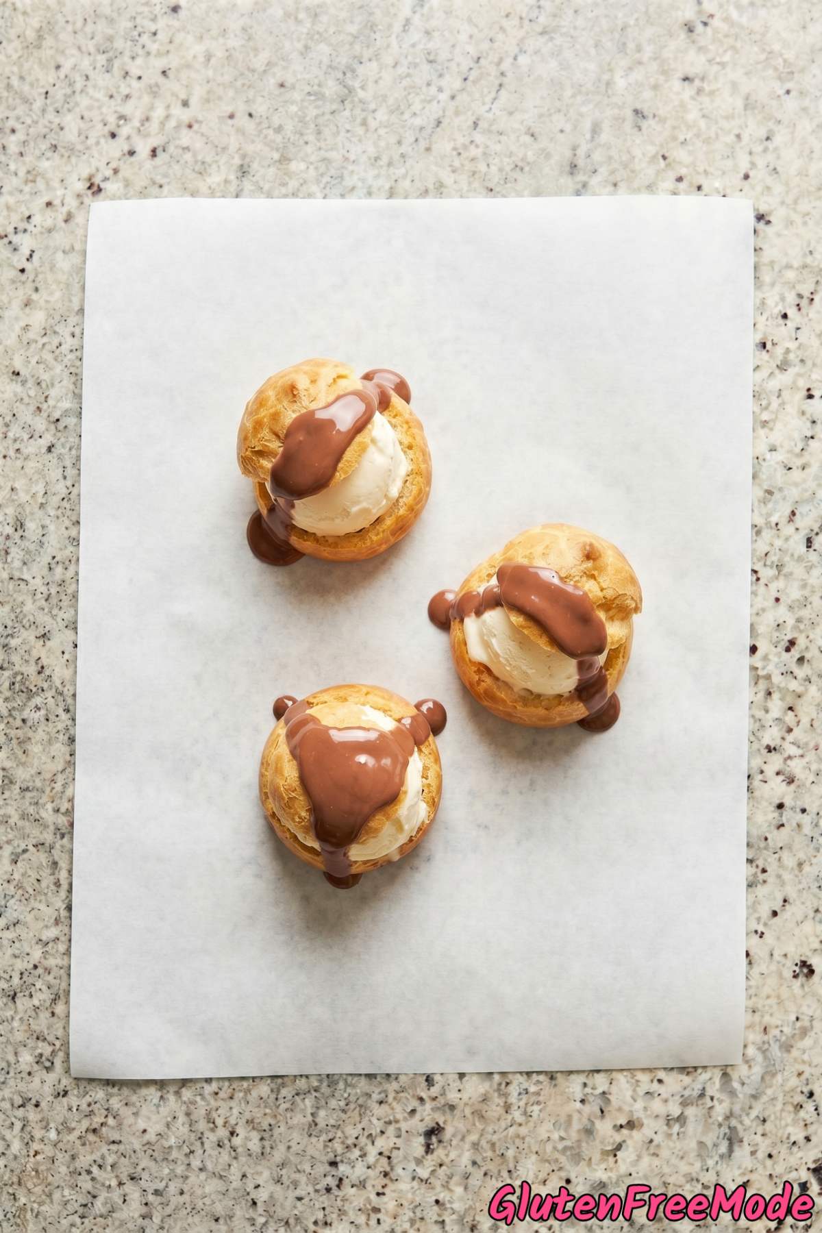 Tempting gluten free chocolate profiteroles