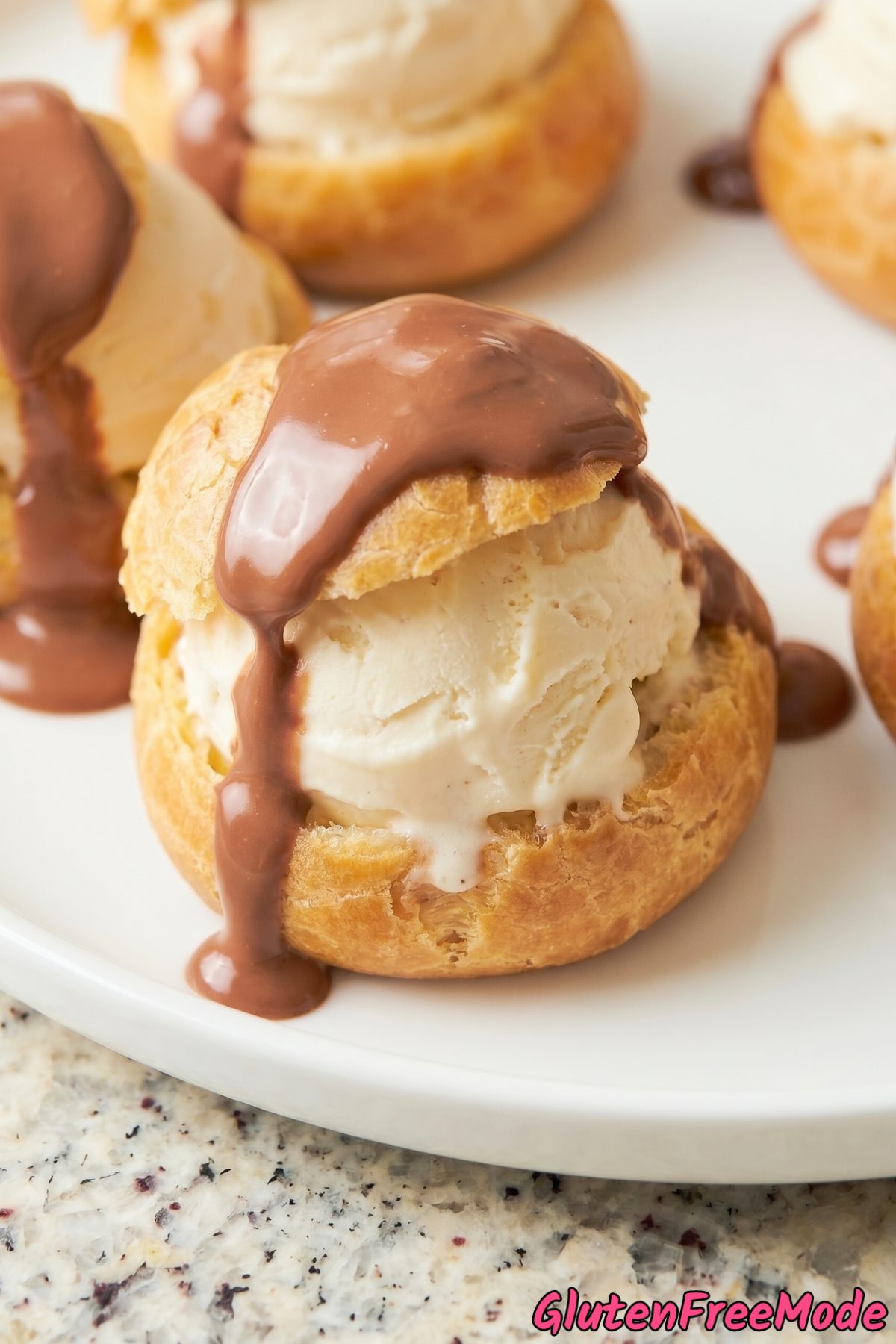 Creamy gluten free chocolate profiteroles