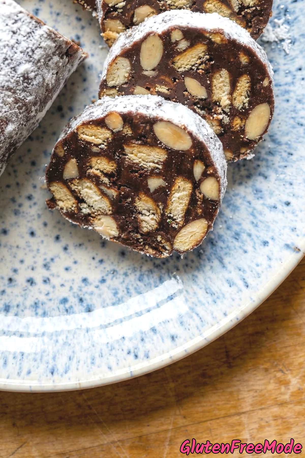 Easy gluten free chocolate salami dessert