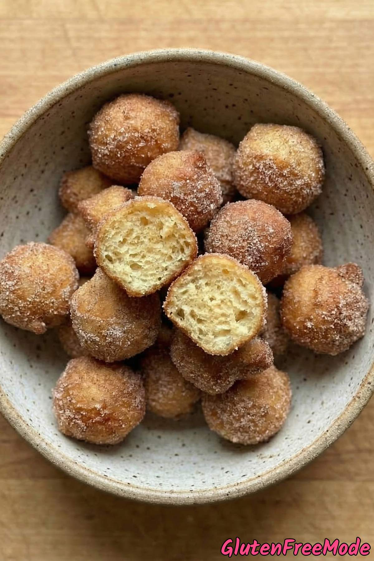 Warm gluten free churro bites with cinnamon