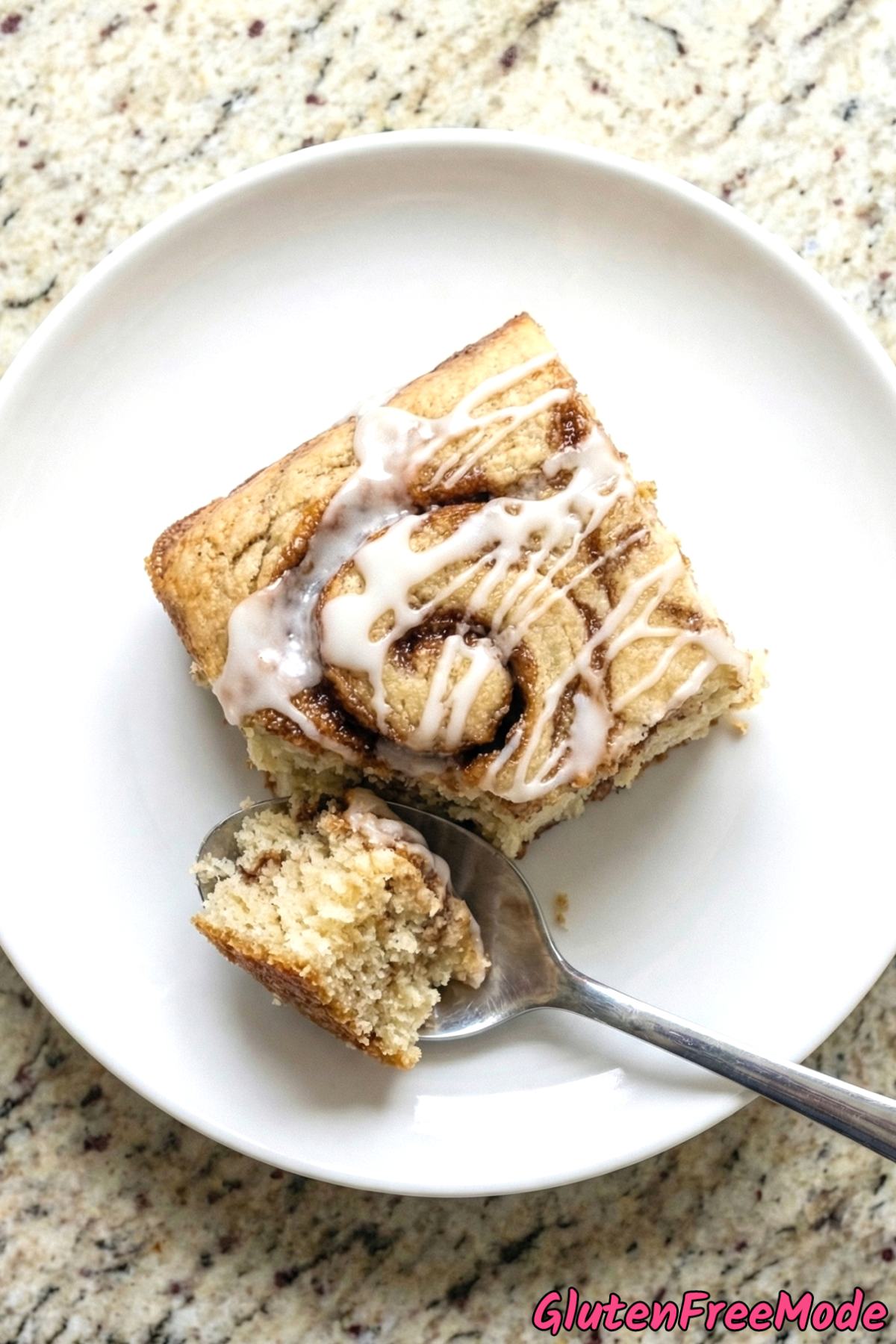 Swirled gluten free cinnamon roll sheet cake