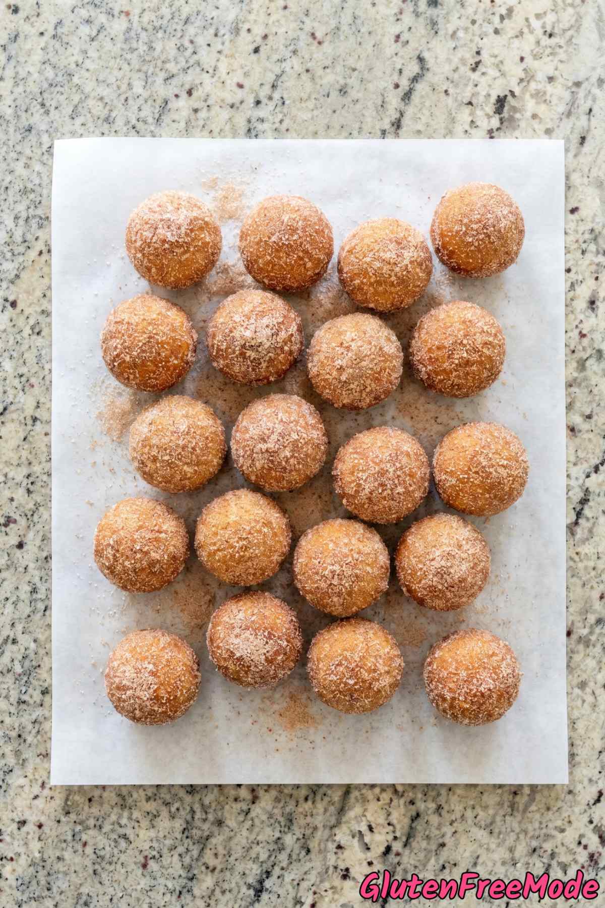 Tender gluten free cinnamon sugar donut holes